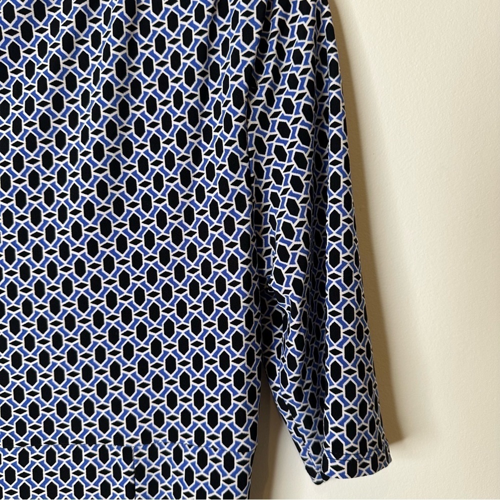 Lauren Ralph Lauren blue essentials geometric V neck dress women’s size 4 - Picture 10 of 14